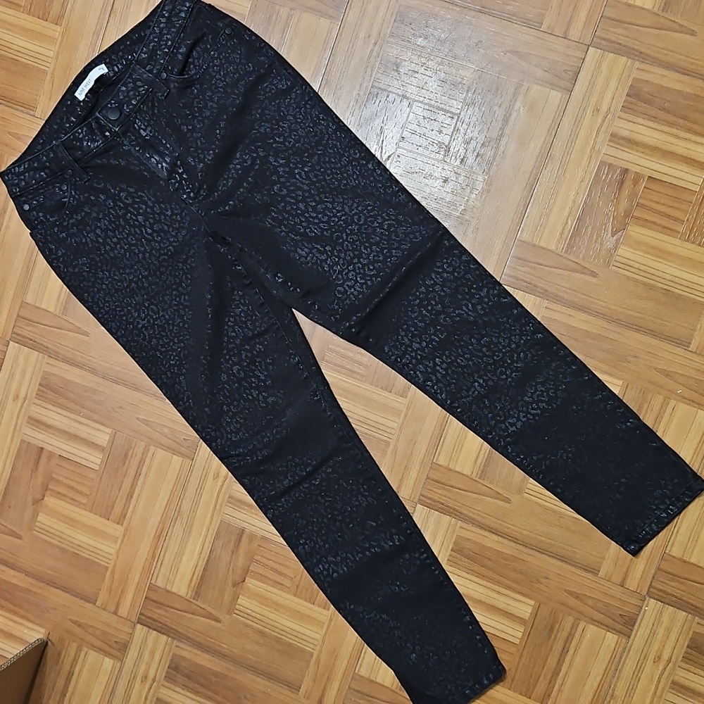 NINE WEST black leopard print jeans - Picture 2 of 13